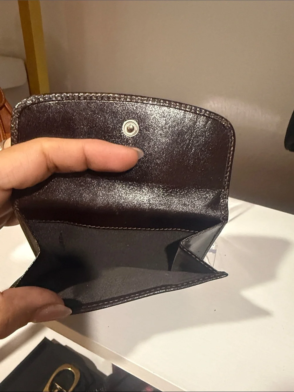 Fendi Brown and Tan FF Logo Compact Wallet